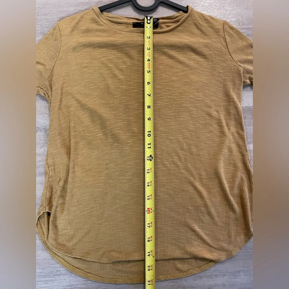 Forever 21 Honey / Mustard Yellow Ribbed Lightweight Long Sleeve Shirt, Small - Picture 6 of 9